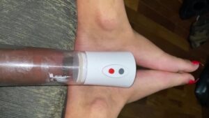 Watch – Pumping dick and the self fucking with long red toenail claws