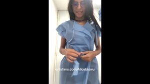 Watch – petite brunette latina strips off hospital gown to show off her sexy naked body