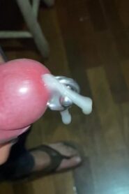 Watch – Masturbating pierced cock and cumming compilation