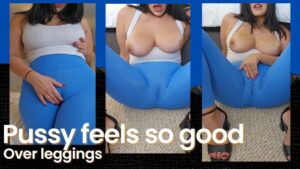 Watch – Big Boob MILF Teacher rubs her legging covered pussy and cums hard