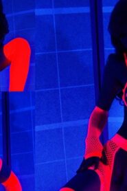 Watch – Solo pee masturbation under black light in neon lingerie