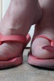 Watch – Long Red Toenails Pink Flipflops